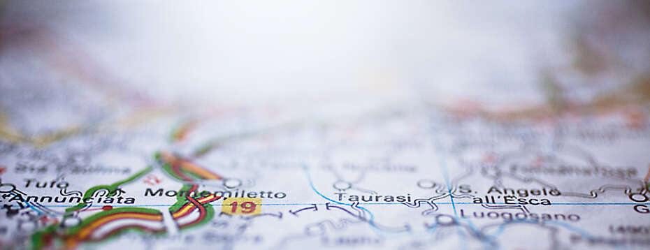 Italien, Kampanien, der Ausschnitt einer Landkarte um Taurasi